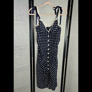 Miss Naory Navy White Polka Dot Chemise Silk Small Gown Lingerie Boudoir Italy
